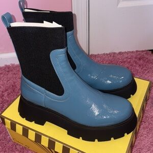 Circus By Sam Edelman Blue Black Leslie Boots Size 9
